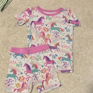Little Sleepies Rainbow Unicorn Pajama Set - Pink and Purple
